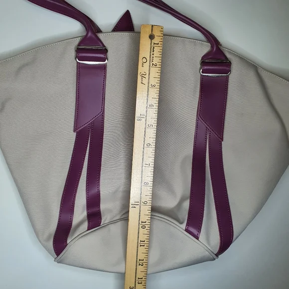 Jack Gomme Nylon Leather Strap Tote Bag New without Tag + FREE GIFT - Picture 4 of 11